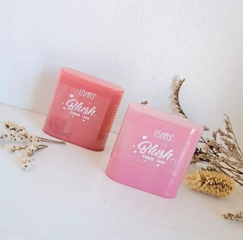 Combo Maquillaje Ushas Rubor + Iluminador + Bálsamo Labial