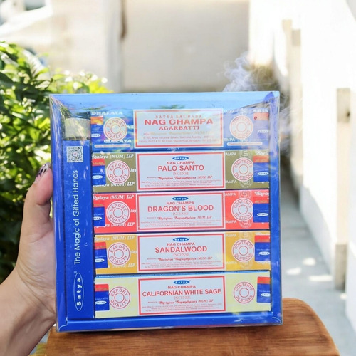 Mini Sahumerios Satya Nag Champa Satya Mini Satya Fragancia Variado En Caja + 5 Mini Cajitas X 5 Unidades