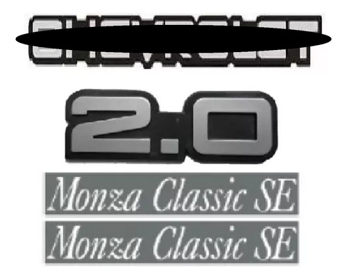 Kit Emblemas Chevrolet 2.0 Plaqueta Monza Classic Se