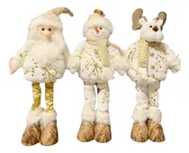 Comprar 3 Monos Patas Larga Pascuero Reno Mono Nieve Muñecos Navidad Color Dorado Premium