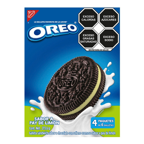 Imagen 1 de 1 de Galleta Oreo Pay de Limón 273.6 g pack x 4 u