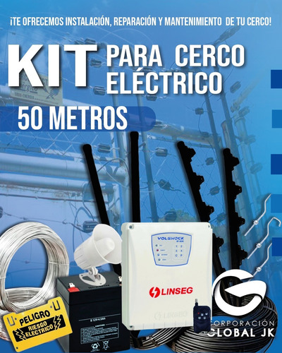 Cerco Electrico Kit Para 50 Metros 6 Líneas Pago Bcv