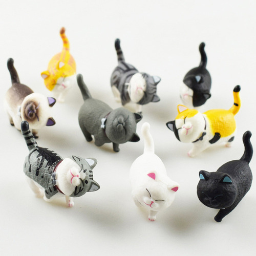 Estatueta De Gato Em Miniatura De Gato Ao Ar Livre, 9 Unidad