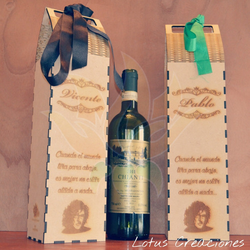 Estuche Para Botellas Personalizados -corte Láser-