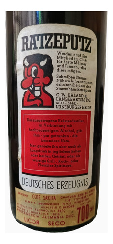 Licor Alemán Escorial Grün Trocken 56% Y Ratzeputz 58%