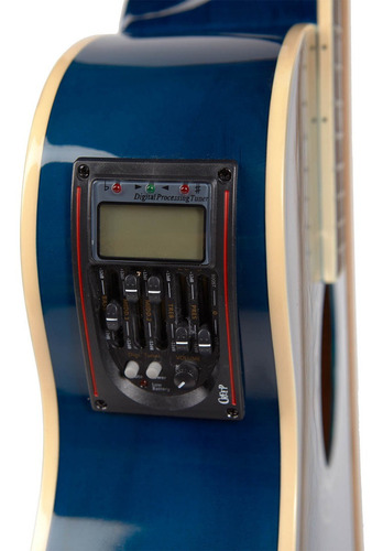 Imagen 5 de 9 de Guitarra Acústica Creep Con Funda Eq 5 Bandas Blue C/corte