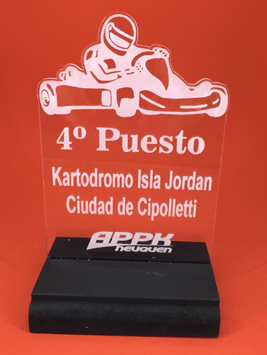 Imagen 1 de 3 de Trofeo Medalla Acrilico Carrera X 15 Cm Carrera Karting
