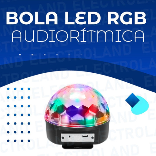 Imagen 2 de 10 de Bola Led Rgb Audioritmica Usb Sd Luz + Parlantes Pendrive