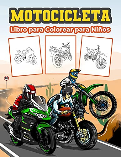 Motocicleta Libro Para Colorear Para Niños: Gran Libro De Ac