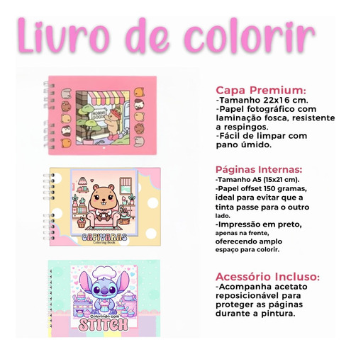 Para Livro De Colorir Em Capa Dura Com Desenhos Variados E