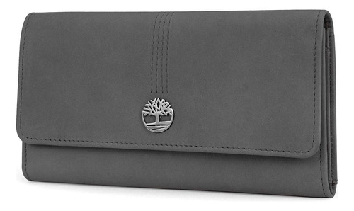 Timberland ® cartera Para Mujer 100% Piel Protección Rfid Color Gris