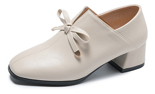 Mocasines Ielgy Bowknot Zapatos De Tacón Cuadrado Para Mujer