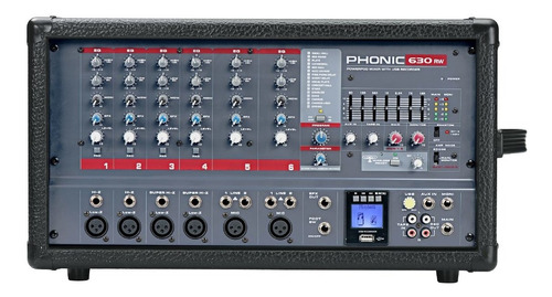 Consola Mixer Potenciada Phonic Power 630 Rw 6 Canales