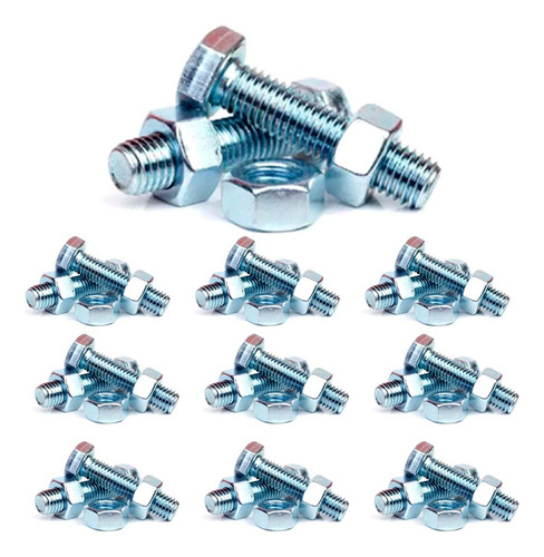 Kit Parafuso Sextavado 6mm Com Porca M6 X 40 - 100 Unidades