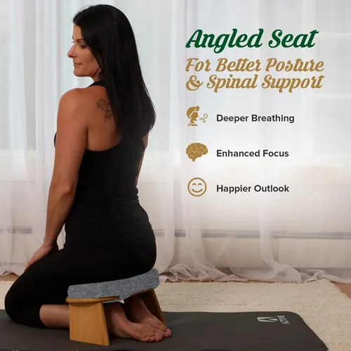 Banco De Meditacion Plegable Monk & Llama Gris Algodo Import