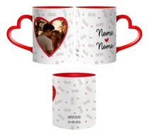 Comprar Caneca Namorados Casal Personalizável Nomes Data Fotografia