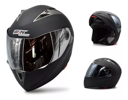 Casco para Motociclista Iron Racing Cross Mediano Negro