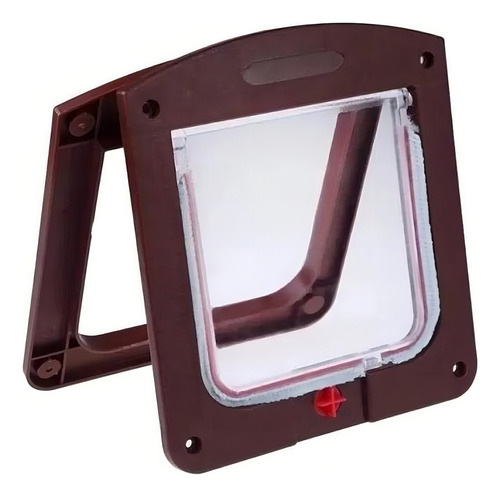 Puerta Para Mascotas Puerta Gatera Puerta Abatible Perro Color Marrón oscuro