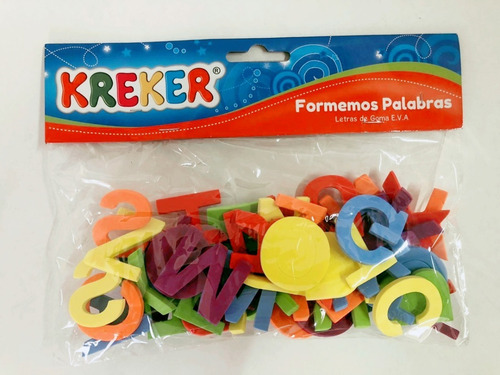 Letras De Goma Eva Kreker 58 Piezas. 5 Mm De Espesor