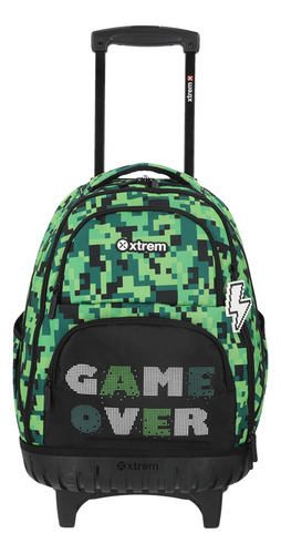 Mochila Con Ruedas Xtrem Cross 2.0 5xt Pixels Verde
