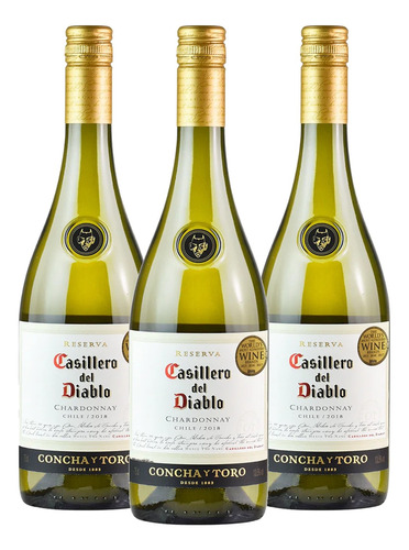 Vinho Casillero Del Diablo Chardonnay 750ml (3 Garrafas)