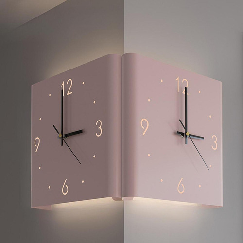 Reloj De Pared De Doble Cara Reloj Colgante Para Rosa Claro