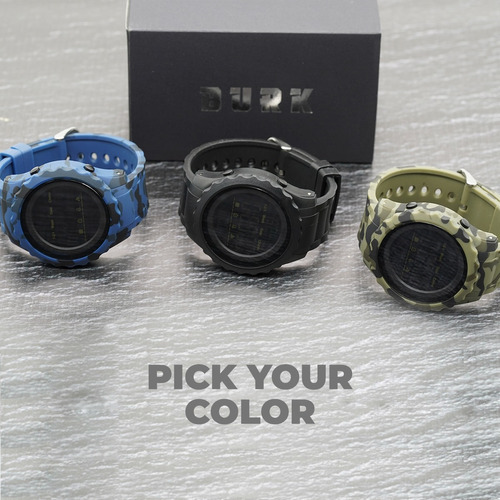 Imagen 8 de 8 de Reloj Hombre Burk 1624 Original Eeuu Sumergible Digital Luz Color De La Malla Azul Militar