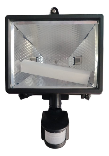 Proyector Halógeno 500w Con Sensor De Movimiento. Light Tronic Negro Blanco Cálido