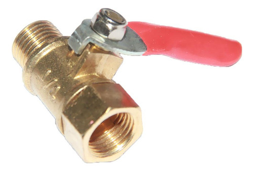 6 Válvula De Bola De Latón 1/4 Mujer A Hombre Rojo