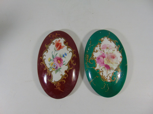 Dos Placas Decorativas Porcelana Petit Paris Pintada A Mano