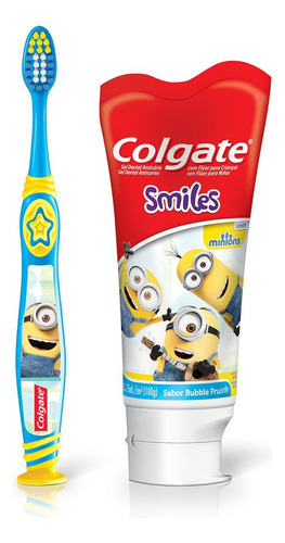 Escova De Dente E Creme Dental Infantil Minions Colgate