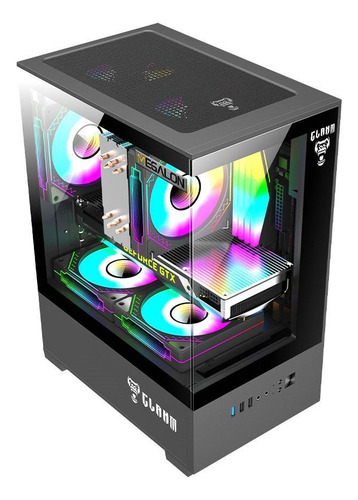 Gabinete Preto Gamer Placa Mãe Micro Atx / Itx Com 03 Cooler