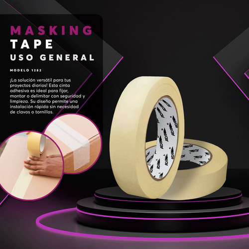 Cinta Masking Tape 6 Pzs 12mmx50m Adir 1282 Beige Lisa