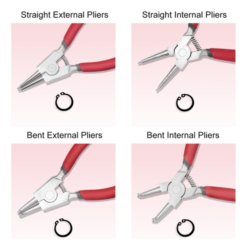Leontool Alicates Internos De Anillo De Presión De 5 Pulgada