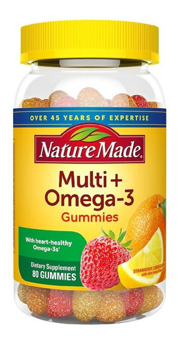 Nature Made Gomitas Multivitamínicas Omega 3  80 Gomitas Sabor Frutas