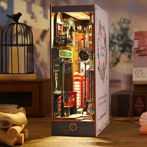 Kit De Inserção De Prateleira Diy Book Nook Em Miniatura 3d
