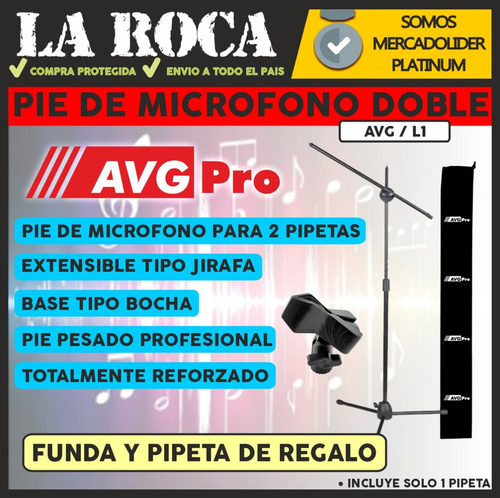 Imagen 5 de 10 de Combo Microfono Profesional Pie De Microfono Con Funda Envio