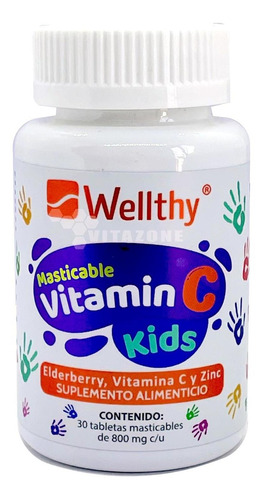 Vitamina C Kids 30 Tabletas Masticables Wellthy