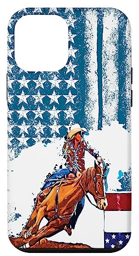 Funda Para iPhone 12 Mini Rodeo Barrel Racing Cowgirl Usa-02