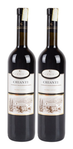 Vino Tinto Importado Chianti Italiano Pack 2 Unidades