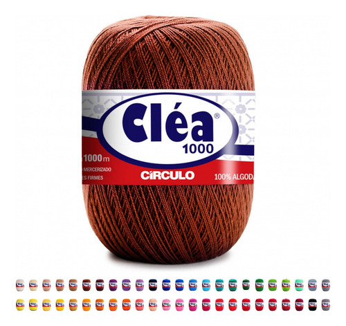 Linha Cléa 1000m Círculo Crochê Fio Sua Cor Cor Terracota 7529