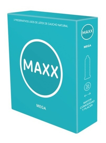 Preservativos Maxx Mega 56 Mm Mas Ancho 4 Cajitas X 3 
