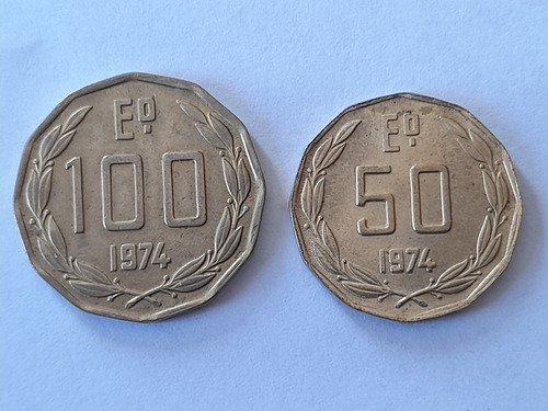 2 Monedas Chile 50 Y 100 Escudos 1974 (x942