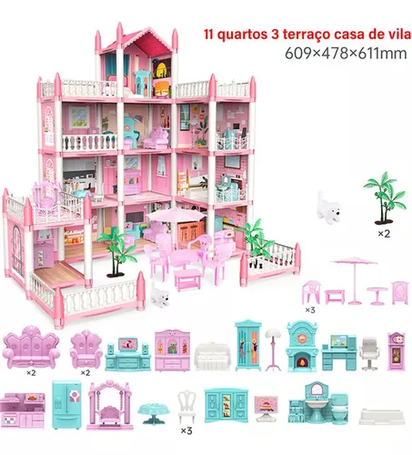 Casinha para Barbie grande com móveis