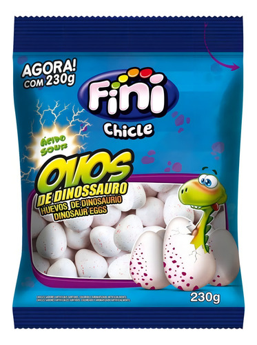 Fini Chicle Ovos De Dinossauro Cítricos Azedinhos 230g