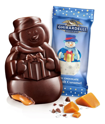 Ghirardelli Snowmen Sea Salt Caramel Dark Chocolate 116.4g