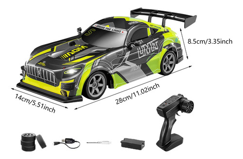 1/16 Rc Drift Pneu Carro Modelo Corrida Esportes Verde