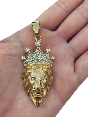 Dije Del Rey Leon En Chapa De Oro De 18k