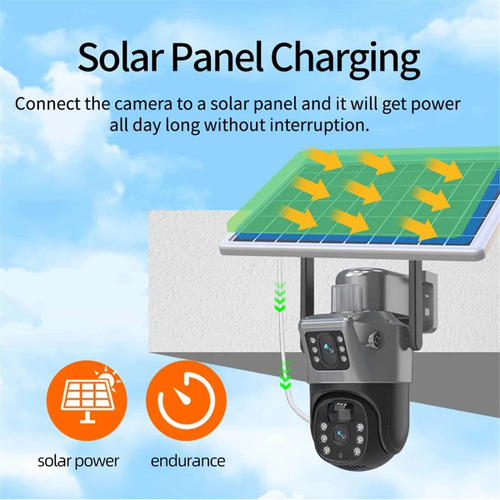 8mp 4k Âmera De Vigilância Solar Ao Ar Livre 4g Slente Dupla