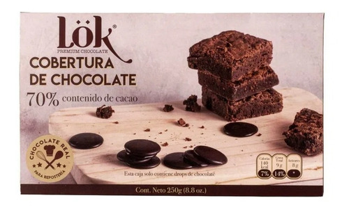 Cobertura Lok Chocolate 70% Cacao X250g - Kg a $141